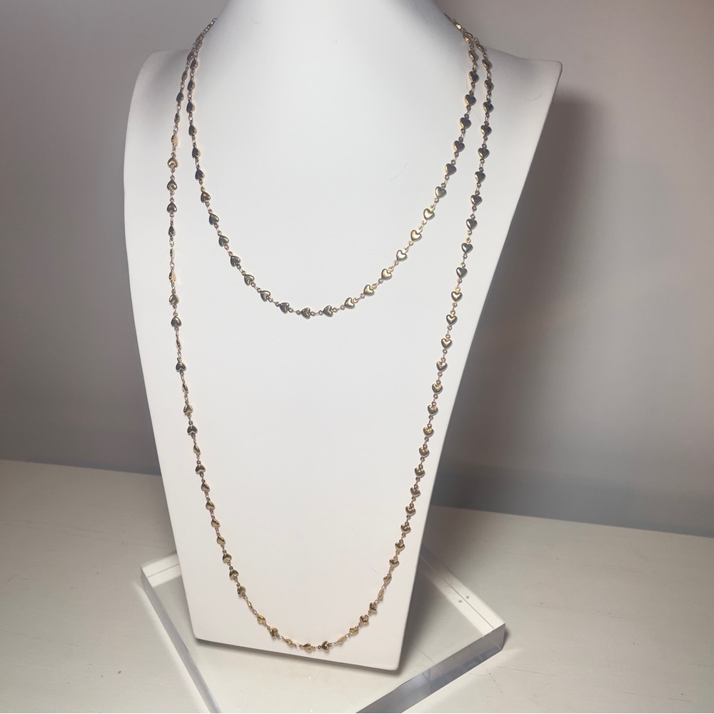 Pair of Yellow Gold Milor Stainless Steel Heart Necklaces - Picture 2 of 16